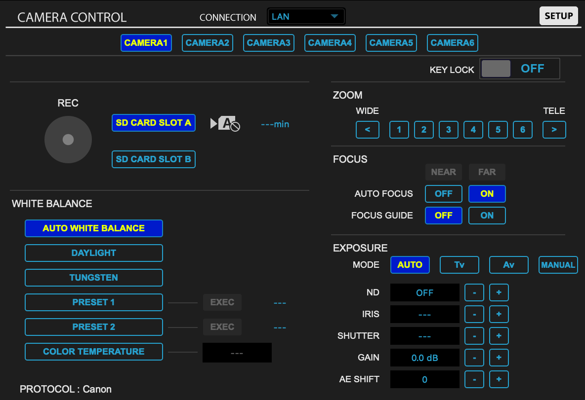 PTZ CAMERA CONTROL