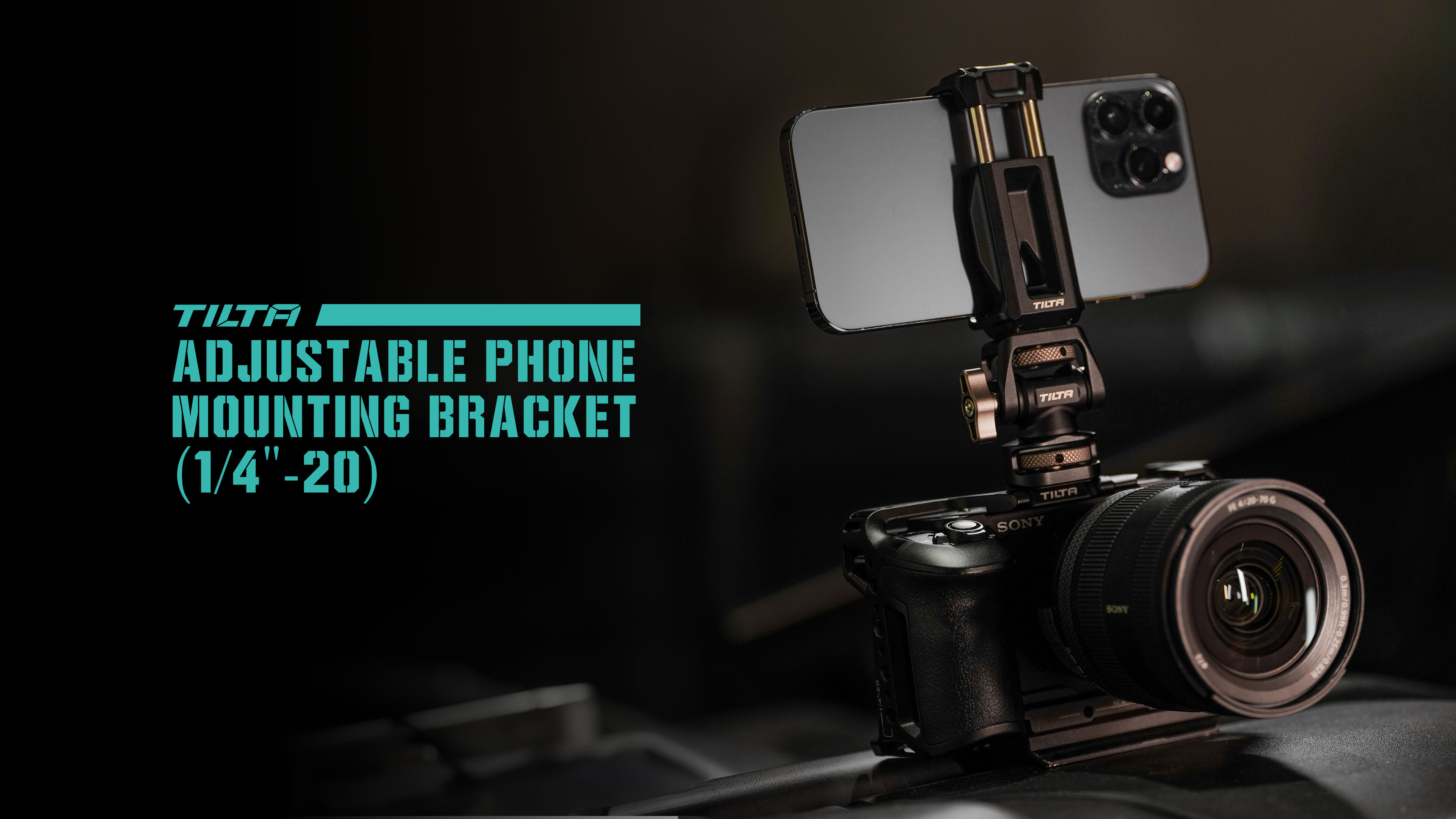 Tilta Adjustable Phone Mounting Bracket (1/4"-20) - Black