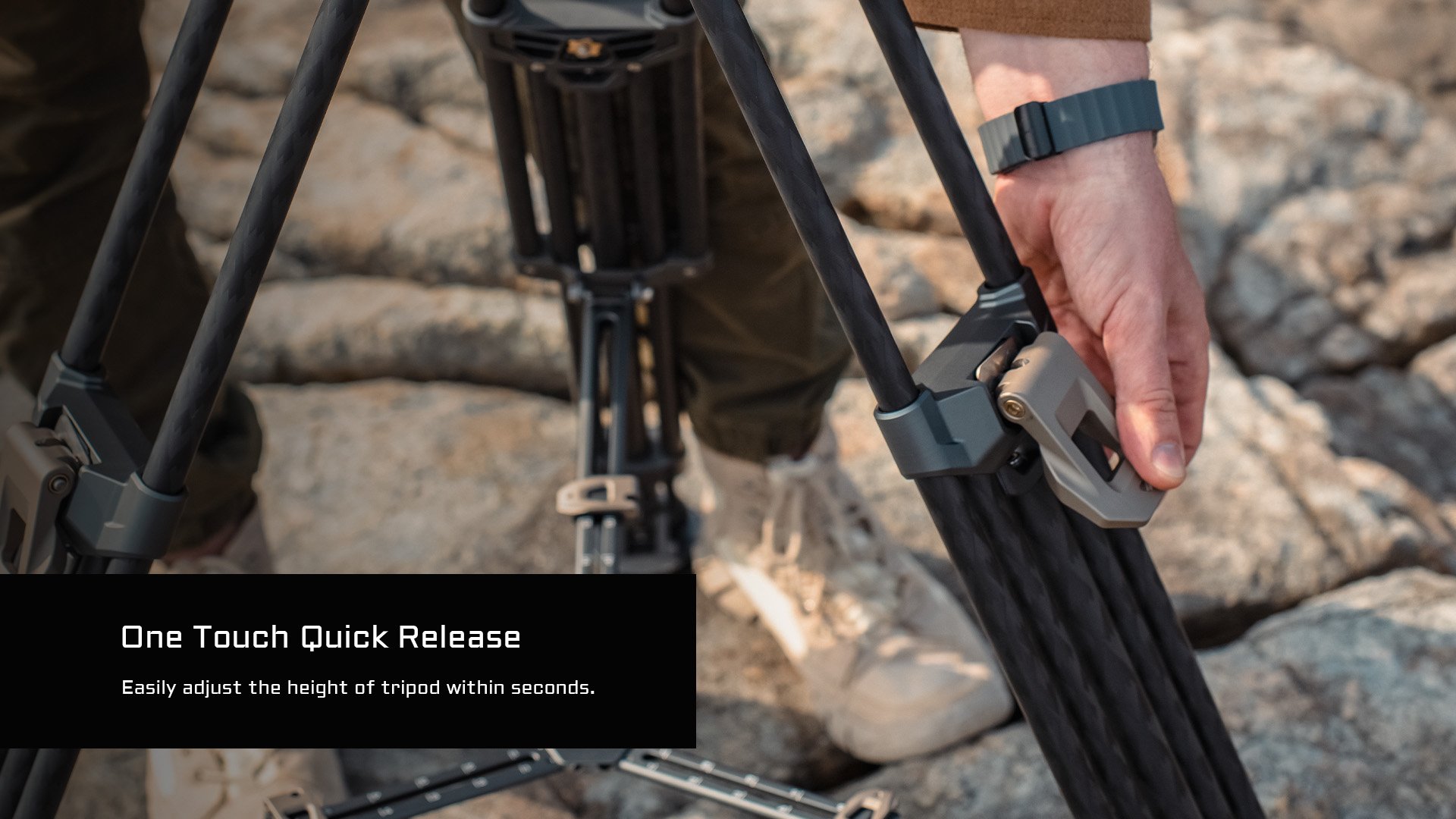 Tilta 75mm Cine Fluid Head with 2-Stage One Touch Carbon Fiber Tripod Legs (12KG)