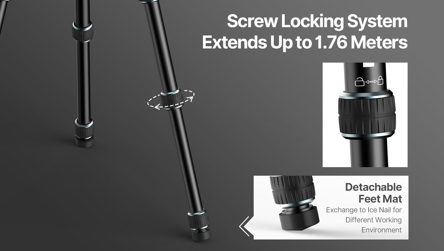 Ulanzi MT-59 Multifunction Aluminum Alloy Camera Monopod Tripod